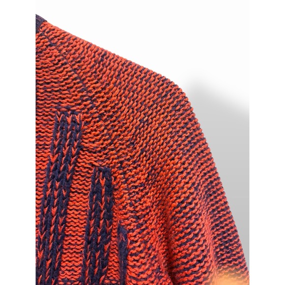 Vintage 100% Wool Knit Dress US Womens Small Red Navy Boho Indie Retro - Picture 7 of 16